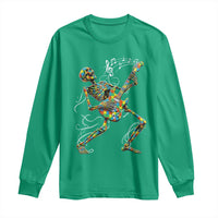 Autism Acceptance Rock Guitar Skeleton Long Sleeve Shirt Music Lover