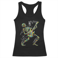Autism Acceptance Rock Guitar Skeleton Racerback Tank Top Music Lover