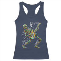 Autism Acceptance Rock Guitar Skeleton Racerback Tank Top Music Lover