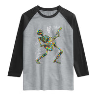 Autism Acceptance Rock Guitar Skeleton Raglan Shirt Music Lover