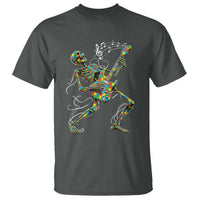 Autism Acceptance Rock Guitar Skeleton T Shirt Music Lover