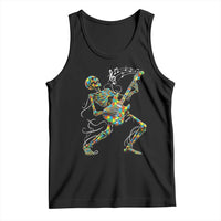 Autism Acceptance Rock Guitar Skeleton Tank Top Music Lover