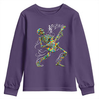 Autism Acceptance Rock Guitar Skeleton Youth Sweatshirt Music Lover