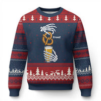 Prost Beer Lover Skeleton Hands German Festival Graphic Ugly Christmas Sweater