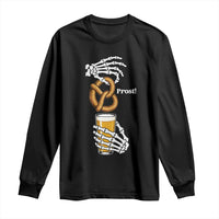 Prost Beer Lover Skeleton Hands German Festival Graphic Long Sleeve Shirt
