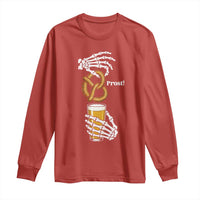 Prost Beer Lover Skeleton Hands German Festival Graphic Long Sleeve Shirt