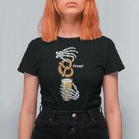 Prost Beer Lover Skeleton Hands German Festival Graphic T Shirt For Women
