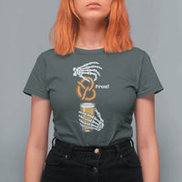 Prost Beer Lover Skeleton Hands German Festival Graphic T Shirt For Women