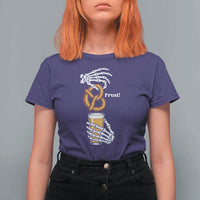 Prost Beer Lover Skeleton Hands German Festival Graphic T Shirt For Women