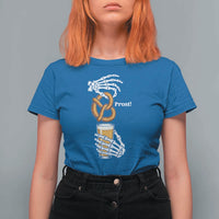 Prost Beer Lover Skeleton Hands German Festival Graphic T Shirt For Women