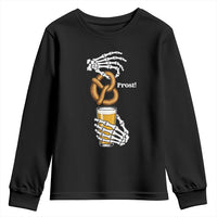Prost Beer Lover Skeleton Hands German Festival Graphic Youth Sweatshirt