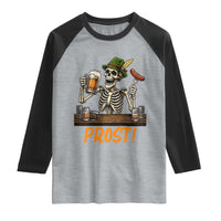 Funny Skeleton Oktoberfest Raglan Shirt Prost Beer Lover Bavarian Gift