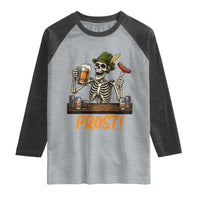 Funny Skeleton Oktoberfest Raglan Shirt Prost Beer Lover Bavarian Gift