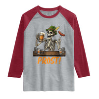 Funny Skeleton Oktoberfest Raglan Shirt Prost Beer Lover Bavarian Gift