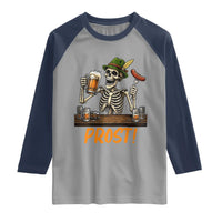 Funny Skeleton Oktoberfest Raglan Shirt Prost Beer Lover Bavarian Gift