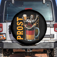 Funny Skeleton Oktoberfest Spare Tire Cover Spooky Prost German Beer Drinker Graphic