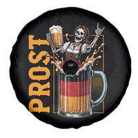 Funny Skeleton Oktoberfest Spare Tire Cover Spooky Prost German Beer Drinker Graphic