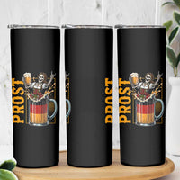 Funny Skeleton Oktoberfest Skinny Tumbler Spooky Prost German Beer Drinker Graphic
