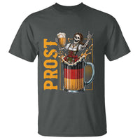 Funny Skeleton Oktoberfest T Shirt Spooky Prost German Beer Drinker Graphic
