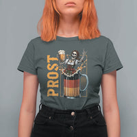 Funny Skeleton Oktoberfest T Shirt For Women Spooky Prost German Beer Drinker Graphic