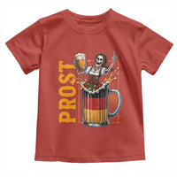 Funny Skeleton Oktoberfest Toddler T Shirt Spooky Prost German Beer Drinker Graphic