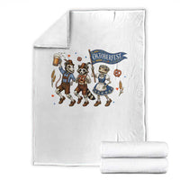 Funny Opossum Raccoon Frog Oktoberfest Beer Graphic Throw Blanket Spooky Drinking Team