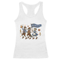 Funny Opossum Raccoon Frog Oktoberfest Beer Graphic Racerback Tank Top Spooky Drinking Team