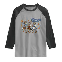 Funny Opossum Raccoon Frog Oktoberfest Beer Graphic Raglan Shirt Spooky Drinking Team
