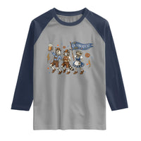 Funny Opossum Raccoon Frog Oktoberfest Beer Graphic Raglan Shirt Spooky Drinking Team