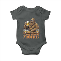 Funny Bigfoot Always Thinking About Beer Baby Onesie Beer Drinker Gift