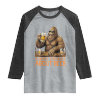Funny Bigfoot Always Thinking About Beer Raglan Shirt Beer Drinker Gift