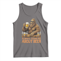 Funny Bigfoot Always Thinking About Beer Tank Top Beer Drinker Gift