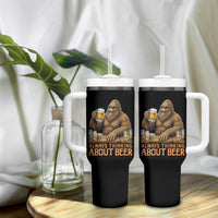 Funny Bigfoot Always Thinking About Beer Tumbler With Handle Beer Drinker Gift