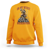 Bavarian Warrior Woman Drinking Beer Oktoberfest Graphic Sweatshirt On My Wurst Behavior