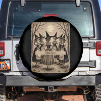 Skeleton Witches Coven Oktoberfest Spare Tire Cover German Dirndl Spooky Beer Festival Gift
