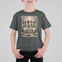 Skeleton Witches Coven Oktoberfest T Shirt For Kid German Dirndl Spooky Beer Festival Gift