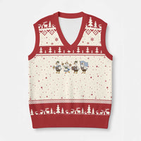Silly Goose Oktoberfest V-Neck Knit Sweater Vest Cute Bavarian Beer Festival Animal Humor