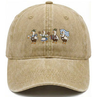 Silly Goose Oktoberfest Washed Cotton Baseball Cap Cute Bavarian Beer Festival Animal Humor