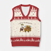 Funny Goose German Beer Festival V-Neck Knit Sweater Vest Off To The Biergarten