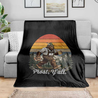 Prost Yall Bigfoot Throw Blanket Vintage Oktoberfest Beer Lover Sasquatch Gift