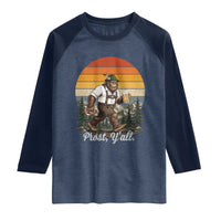 Prost Yall Bigfoot Raglan Shirt Vintage Oktoberfest Beer Lover Sasquatch Gift