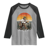 Prost Yall Bigfoot Raglan Shirt Vintage Oktoberfest Beer Lover Sasquatch Gift