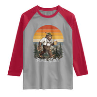 Prost Yall Bigfoot Raglan Shirt Vintage Oktoberfest Beer Lover Sasquatch Gift
