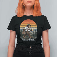 Prost Yall Bigfoot T Shirt For Women Vintage Oktoberfest Beer Lover Sasquatch Gift