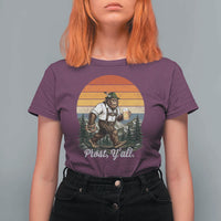 Prost Yall Bigfoot T Shirt For Women Vintage Oktoberfest Beer Lover Sasquatch Gift