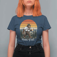 Prost Yall Bigfoot T Shirt For Women Vintage Oktoberfest Beer Lover Sasquatch Gift