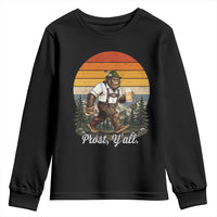 Prost Yall Bigfoot Youth Sweatshirt Vintage Oktoberfest Beer Lover Sasquatch Gift