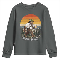 Prost Yall Bigfoot Youth Sweatshirt Vintage Oktoberfest Beer Lover Sasquatch Gift