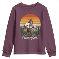 Prost Yall Bigfoot Youth Sweatshirt Vintage Oktoberfest Beer Lover Sasquatch Gift