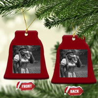 Bigfoot Oktoberfest Ceramic Ornament Vintage Dirndl German Beer Festival Humor